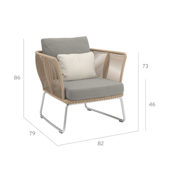 Amari Lounge Armchair incl. cushion in the design "Stone"