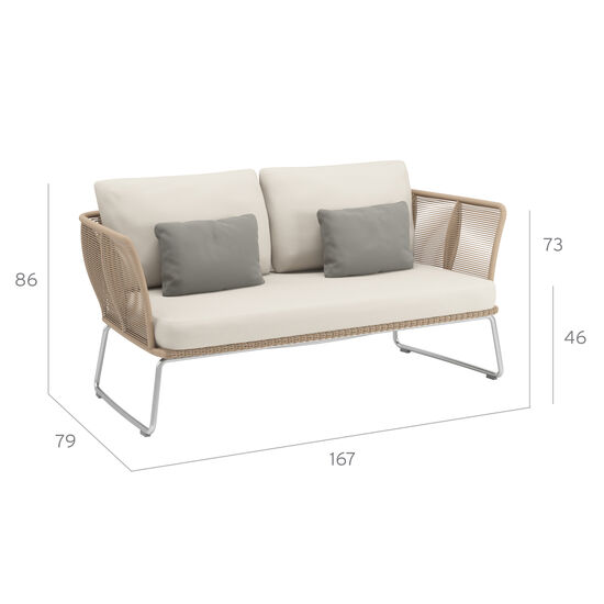 Amari Lounge Two-Seater incl. cushions in the design "Linum"