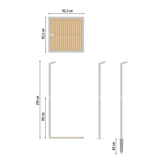 Garden Shower Stainless Steel with Teak Base Plate