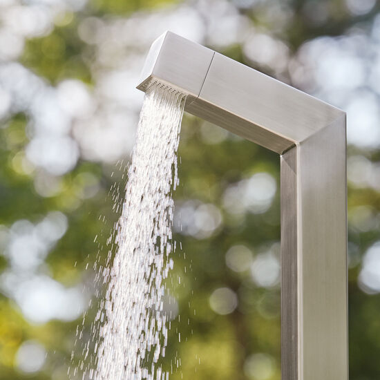 Garden Shower Stainless Steel with Teak Base Plate
