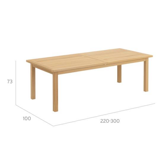Cornwall Extending Table Teak 220-300 x 100