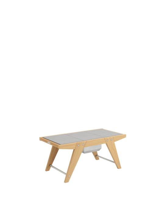 Doppia Side Table Teak/HPL Shade with insert