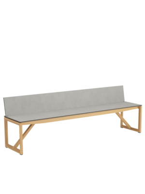 Trey Bench with backrest