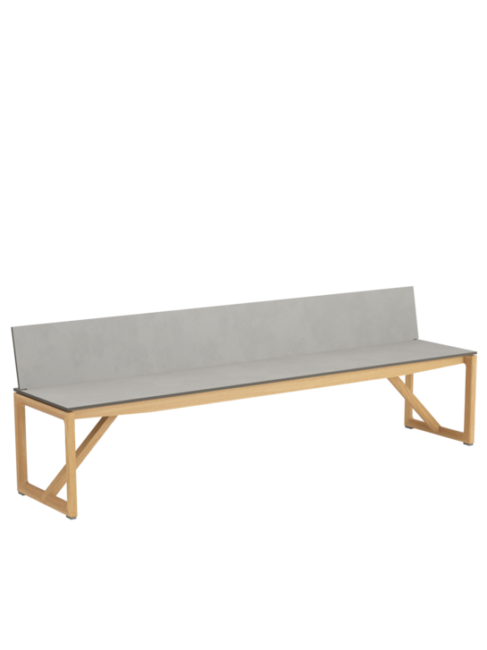 Trey Bench with backrest