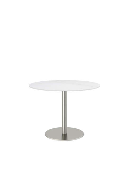 Ronda Single-Pedestal Table Ø 100 Ceramic Marble White