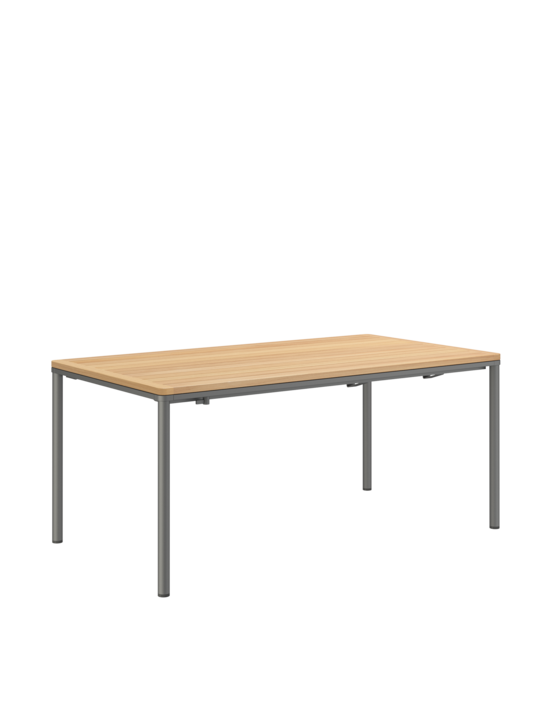 Portland Extending Table Stainless Steel Graphite/Teak
