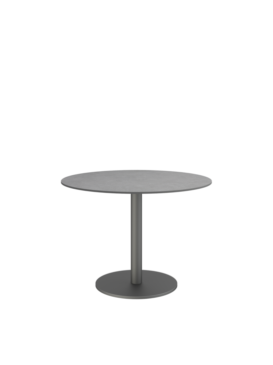 Ronda Single-Pedestal Table Graphite Ø 100 with HPL Shade top