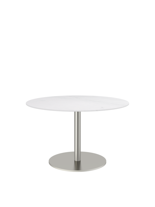 Ronda Single-Pedestal Table Ø 120 Ceramic Marble White