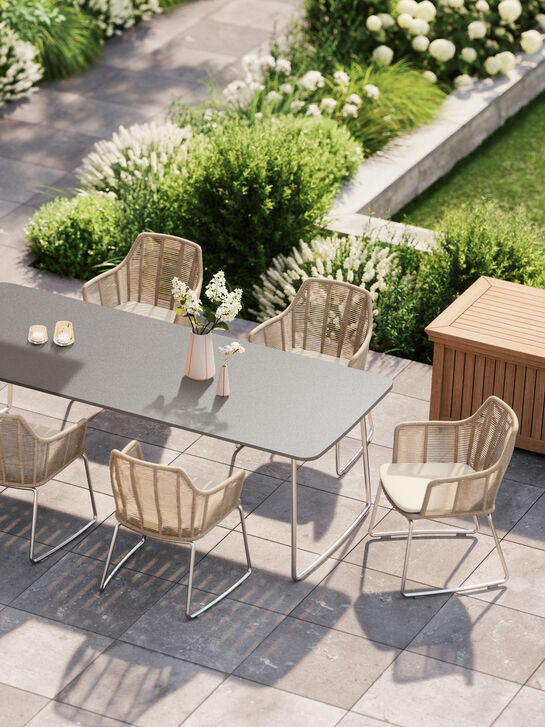 Amari Table Stainless Steel/HPL Shade