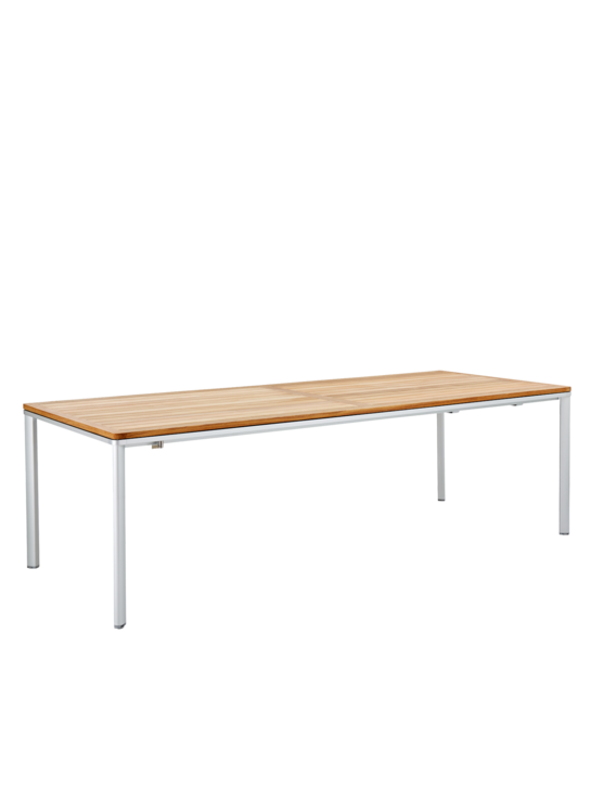 Portland Extending Table Aluminium/Teak
