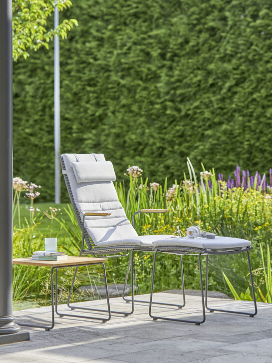 Pan Side Table Stainless Steel Graphite/Teak