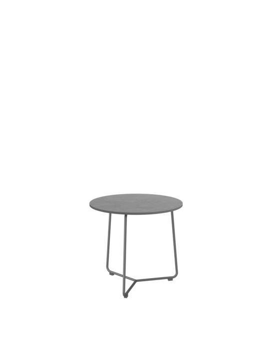 Pan Side Table Stainless Steel Graphite/HPL Shade round