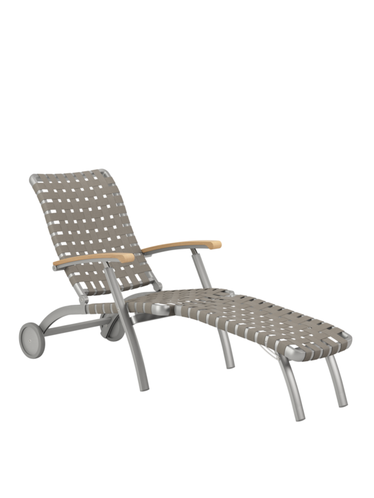 United States Deck Chair Silk with wheels and longer footrest