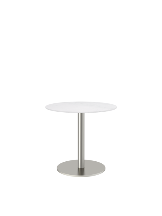 Ronda Single-Pedestal Table Ø 80 Ceramic Marble White