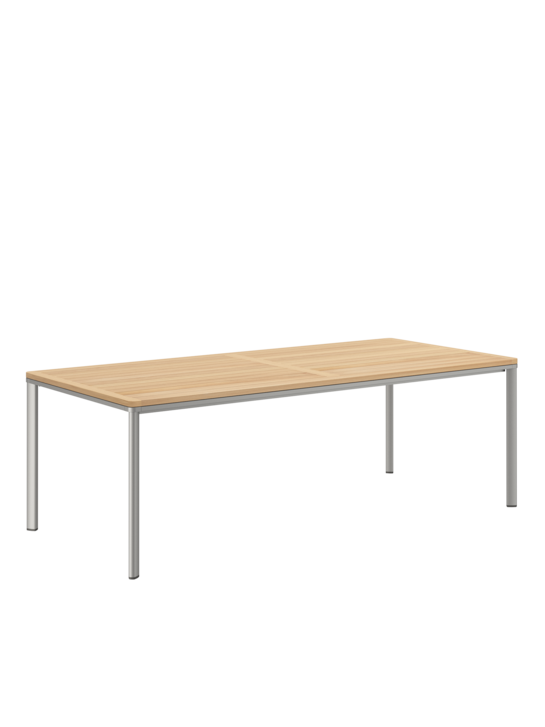 Portland Table Anodised Aluminium/Teak 220 x 100